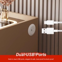Mesita de Noche Inteligente con Carga Inalámbrica, Luz LED, Altavoz Bluetooth, Cerradura Digital y Puertos USB para Dormitorio