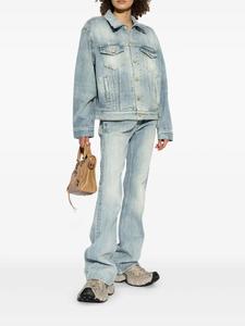 Veste en jean personnalisée Leduo pour femme - Veste trucker vintage bleu clair avec poches poitrine pour femme. - Product Image 2