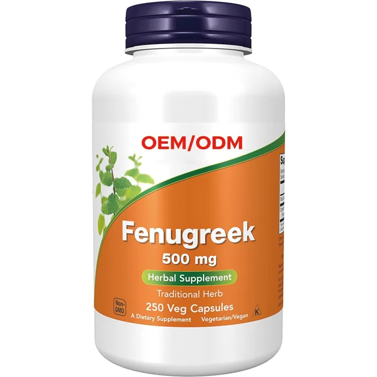 250ベジカプセルハーブサプリメントFenugreekTrigonella foenum-graecum 500 mg