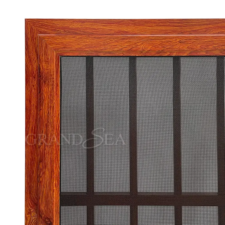 wood grain aluminum window frame profile double glass vertical japan quality interior aluminum sliding window