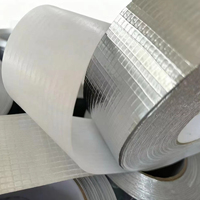 Autocollant adhésif activé par l'eau pour HVAC, résistant à la chaleur, 5*5, ruban adhésif en aluminium renforcé