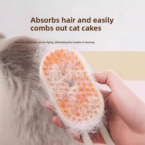 Peine de pelo de plástico para mascotas con función de masaje en aerosol para bañar gatos y perros elimina el pelo flotante - Product Image 2