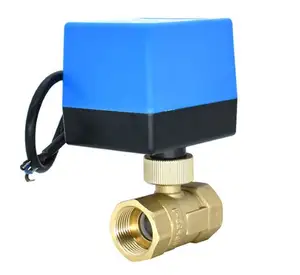 Arrêt de contrôle d'eau programmable DN25 PN 16 vanne à bille électronique motorisée en laiton 220V avec actionneur