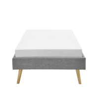 Meubles de chambre à coucher modernes Willsoon Scandinavia Style européen Panneau contreplaqué Design pieds en bois à bas prix Lit en tissu de lin