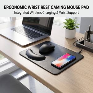 <span class=keywords><strong>Tapis</strong></span> <span class=keywords><strong>de</strong></span> <span class=keywords><strong>souris</strong></span> ergonomique avec repose-poignet en mousse à mémoire <span class=keywords><strong>de</strong></span> forme - Soulagement <span class=keywords><strong>de</strong></span> la fatigue et <span class=keywords><strong>de</strong></span> la tension pour une utilisation professionnelle au bureau et pour le gaming - Product Image 1