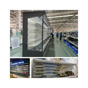 Kenkuhl dual air curtain vertical display multideck open merchandiser chiller cabinet fridge