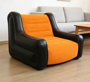 Modern PVC <b>Inflatable</b> <b>Sofa</b> Set with Lazy Flocking Design Recliner Built-in Pump for Living Room Lounge - Product Image 1