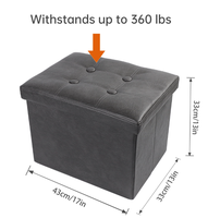 Chengjun 43*33*33cm Repose-pieds pliable personnalisé avec boutons, rembourré, de luxe, pour salon, entrée, chambre, banc de rangement, tabouret ottoman moderne