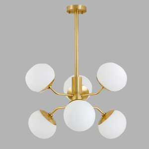 <span class=keywords><strong>Lampadario</strong></span> a sfera in vetro smerigliato bianco lampada a sospensione Post-moderna a 6 <span class=keywords><strong>sfere</strong></span> con materiale in ottone dal produttore cinese - Product Image 1