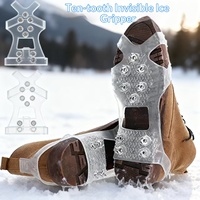 Crampons antidérapants en acier à 10 dents pour chaussures, idéaux pour l'alpinisme, les voyages, la pêche et la neige - TPE - Hiver et extérieur