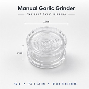 Hachoir à ail manuel avec récipient transparent, hachoir à ail manuel facile à nettoyer pour la maison, la cuisine commerciale et le camping - Product Image 4