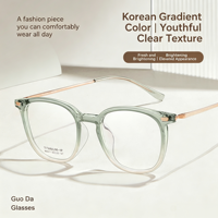 M8211 Monturas de Gafas con Puente Nasal Integrado, Gris Pulido Premium, Estilo Coreano, Maquillaje Nude, Patillas de Titanio Retro, Estilo Celebridad Online