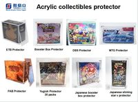 Boîte de protection pour booster TCG, boîte de présentation en acrylique, couvercle magnétique, base noire, étui de protection TCG