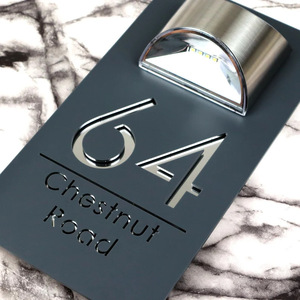 Plaque d'adresse de maison personnalisée, lumière LED solaire, plaque d'adresse résidentielle moderne, plaque d'adresse découpée <span class=keywords><strong>au</strong></span> laser 3D, plaque de porte extérieure, <span class=keywords><strong>nom</strong></span> de rue - Product Image 5