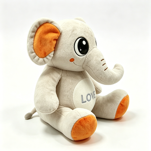 Lindo juguete de peluche de elefante con bordado de amor, animal de peluche suave para bebés de 0 a 24 meses, regalo unisex - Product Image 2