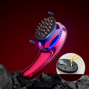Ergonomic Portable Red Blue Light Therapy Vibration Electric <b>Head</b> <b>Massage</b> Comb Scalp Applicator Hair Growth Tonic Guide Brush - Product Image 6