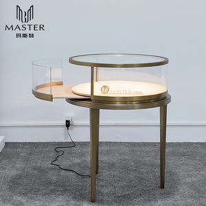 Vitrine d'exposition MASTER, présentoir à bijoux, vitrine en <span class=keywords><strong>verre</strong></span> de haute qualité, design rond, comptoir pour salon professionnel, foire, événement - Product Image 1