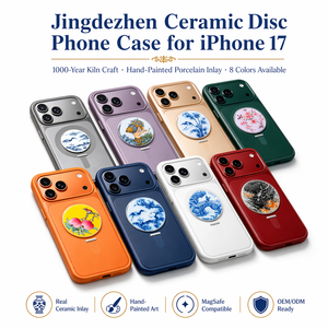 Custodia per <span class=keywords><strong>iPhone</strong></span> 17 Apple con supporto per ricarica wireless diretta, cover posteriore in ceramica, caratteristiche culturali di Jingdezhen. - Product Image 4