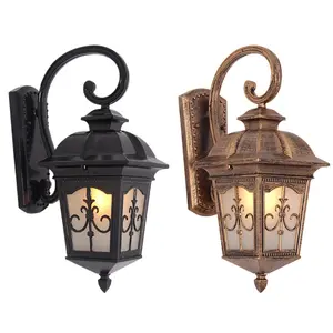 Waterproof Outdoor Wall Sconces Light Fixtures Exterior Wall Lantern Outside House Lamps Black Metal with Clear Glass