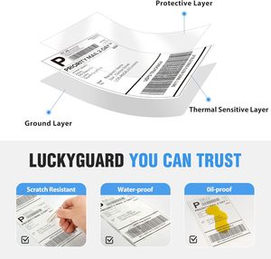 Étiquettes d'expédition thermiques professionnelles 4"x6" 500 pièces, papier d'étiquettes thermiques adhésif imperméable pour UPS FedEx Ecommerce Shipping Paper - Product Image 3