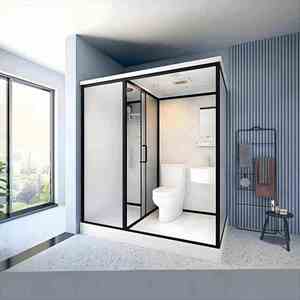 Unité de salle de bain préfabriquée sur mesure tout-en-un avec douche, lavabo et toilettes - Product Image 6