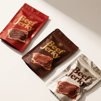 Pochette debout à fermeture éclair imprimée sur mesure en plastique de qualité alimentaire de qualité supérieure anti-odeur pour snack Sacs d'emballage pour viande de bœuf séché