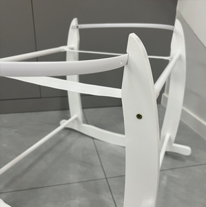 Ensemble de panier de Moïse <span class=keywords><strong>blanc</strong></span> avec support, panier de Moïse tissé à la main, design écologique, panier de Moïse <span class=keywords><strong>en</strong></span> bois pour bébé avec support - Product Image 3