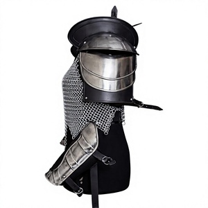 Steel Chainmail Armor Set With Shoulder Pauldrons And Arm Guards Silver Plated Fashion Costume Wearable Metal Craft - Product Image 6