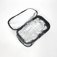 Panier de courses pliable Oeytree en aluminium à double poignée métallique, revêtement PVC, durable, écologique, grand espace de rangement, pour supermarché