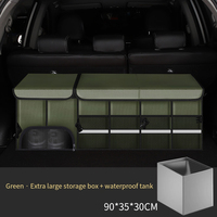 Grand organisateur de coffre de voiture durable et étanche boîte de rangement d'accessoires de fourgonnette berline SUV multi-compartiments en matériau Oxford