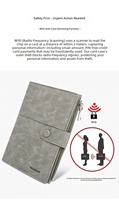 Porte-passeport en PU anti-scanner RFID avec fermeture éclair, sensation douce au toucher, étui de voyage multifonctionnel pour passeports et certificats