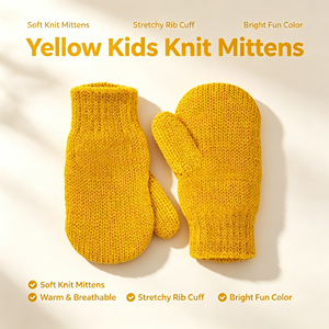 Mitaines d'hiver isolées en acrylique/coton pour enfants/adultes, mitaines thermiques coupe-vent, mitaines épaisses en tricot pour le ski et les activités de plein air - Product Image 5