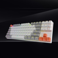 Clavier de jeu mécanique rétroéclairé RVB à 80 %, interrupteurs bleus, clavier filaire à 87 touches, prend en charge les langues personnalisées