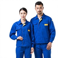 Ensemble de vêtements de travail en coton pour hommes, printemps/automne ; uniforme de travail durable et résistant aux taches pour ateliers et travaux de construction exigeants