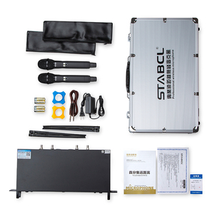 Système de microphone sans fil portable professionnel UHF <span class=keywords><strong>ST</strong></span>-9870 à réduction de bruit en métal, prix usine, offre spéciale pour églises et maisons - Product Image 6