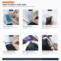 Kit d'outils pour extensions de cheveux à bandes adhésives, Pince à mâchoires parallèles sans interstice, Ensemble de salon 8 en 1, Grattoir à bandes adhésives, 10 lames, Usage professionnel en salon