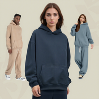 Sweat-shirt oversize unisexe en molleton doublé, 42% coton, 58% polyester, style streetwear, coupe ample