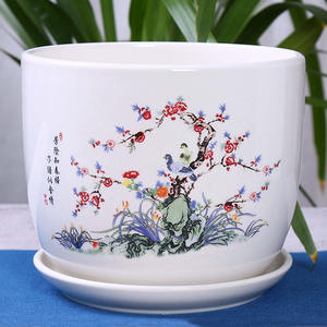 Pot de fleurs en céramique Extra large dégagement spécial avec plateau plantes succulentes plantes vertes sol fleurs simple table POTS - Product Image 4