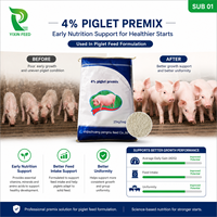 Prémélange d'alimentation pour porcelets à 4 %, formule de nurserie pour la transition de sevrage, avec stabilisation et contrôle de la croissance, pour usage agricole, avec instructions techniques