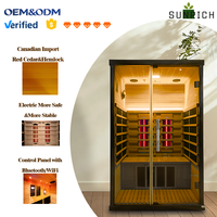 Sauna Inframerah Dalam Ruangan Desain Hitam Mewah untuk 2 Orang, Sauna Uap Kering untuk Relaksasi
