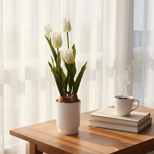 <span class=keywords><strong>Tulipe</strong></span> Artificielle Populaire en Pot, Bonsaï Haute Simulation pour Décoration Intérieure, Ornement Végétal <span class=keywords><strong>de</strong></span> Table - Product Image 4