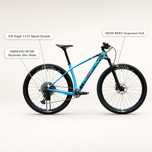 Bicicleta de Montaña Ultraligera de <span class=keywords><strong>Carbono</strong></span> con Cuadro Rígido, 12 Velocidades, Transmisión de Amplio Rango, <span class=keywords><strong>29</strong></span> Pulgadas, XC Racing, Frenos de Disco Hidráulicos, <span class=keywords><strong>Ruedas</strong></span> de Aleación de Aluminio para Adultos - Product Image 2