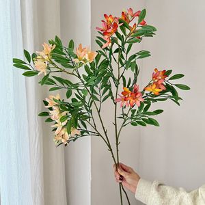 Fleurs artificielles de Michelia Figo, branche unique, haute simulation, en plastique et tissu, pour décoration de mariage et de maison - Product Image 4