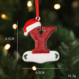 Resina personalizada de alta calidad 2025 letras decoraciones para árboles de Navidad familiares recién llegados Y I V J K O - Product Image 1