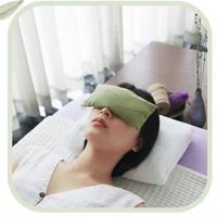 Coussin oculaire aromathérapeutique relaxant en lin et lavande, réutilisable, avec logo personnalisé, chauffable au micro-ondes, idéal pour le sommeil, le yoga et le spa