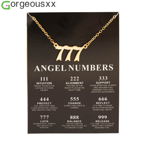 [Gorgeousxx] Nouveau collier pendentif tendance avec chiffres porte-bonheur 777 pour femme, cadeau d'anniversaire, bijoux - Product Image 1