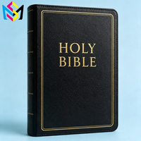 Bible personnalisée avec bords dorés, couverture rigide, boîte cadeau en carton, format A4, papier offset, pour communion, baptême, commandes en gros