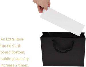 Bolsas de papel Kraft personalizadas de alta calidad, bolsas grandes de papel Kraft blanco <span class=keywords><strong>y</strong></span> negro con mango de cuerda, venta al por mayor - Product Image 4