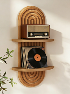 Étagères murales flottantes en <span class=keywords><strong>bois</strong></span> bohème à 2 niveaux, étagère suspendue <span class=keywords><strong>pour</strong></span> plantes, support <span class=keywords><strong>pour</strong></span> plantes en <span class=keywords><strong>bois</strong></span>, décoration murale, décoration de la maison et du jardin - Product Image 5