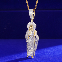 Pendentif religieux San Judas Tadeo de haute qualité, plaqué or 14k 18k, argent 925, 30 mm